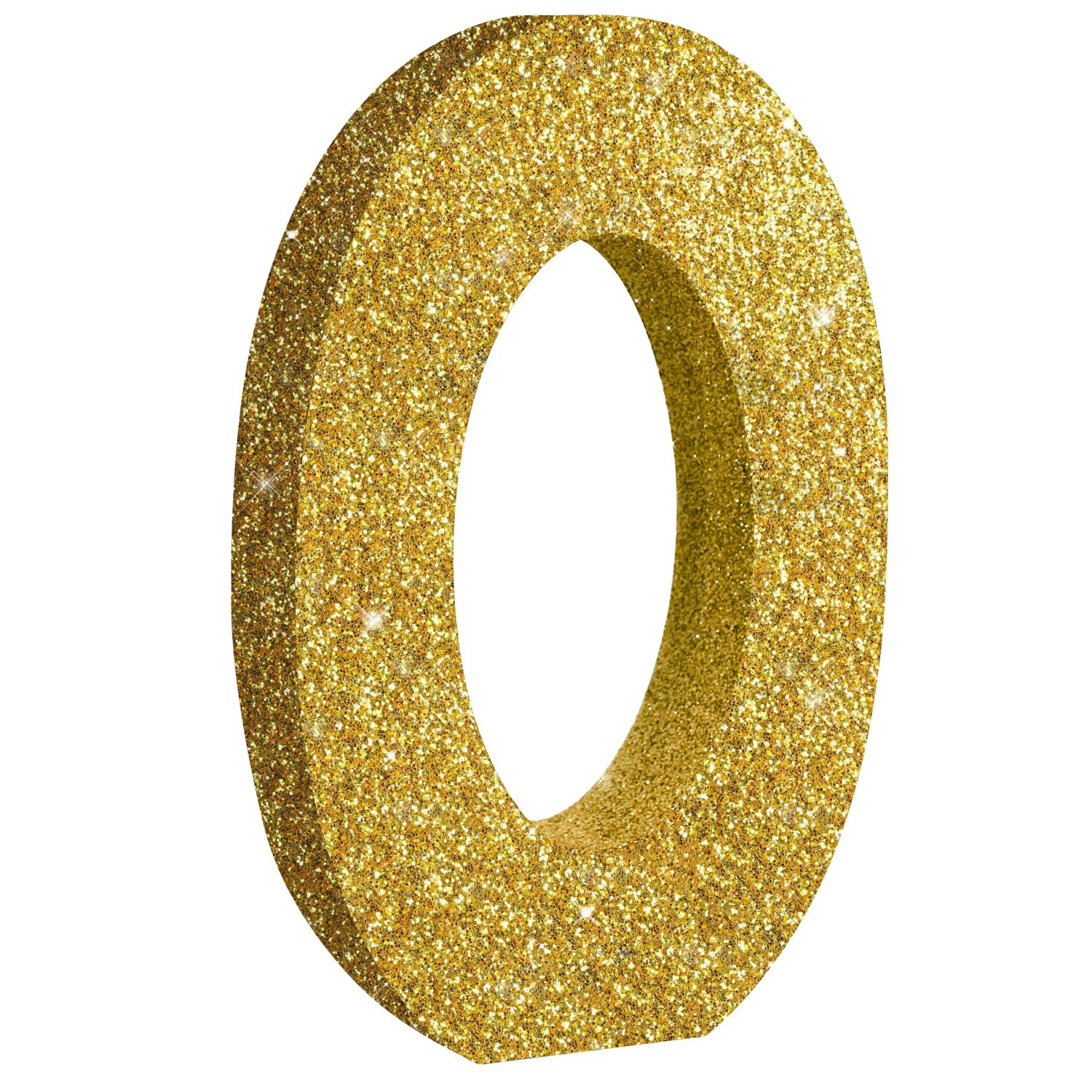 TONIFUL 7.8 Inch Gold Glitter Number 0 Wooden Table Centerpieces Birthday Party Decorations,Shining Golden Digital 0 for Birthday Decorations,New Year,Graduation Decoration,Anniversary,Prop (1 Pack)