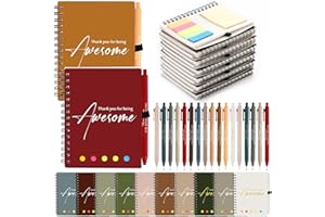 Resurhang 48 Pcs/24 Set Employee Appreciation Gift Bulk for Christmas Coworker A6 to Do List Notebook with Ballpoint Pen Sticky Notes for Office Team Groups Staff Teacher(Joyous Color)