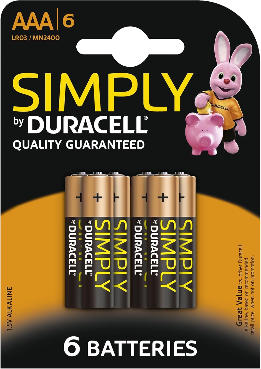 Duracell Simply Alkaline AAA Batteries Pack of 6 Amazon.co.uk