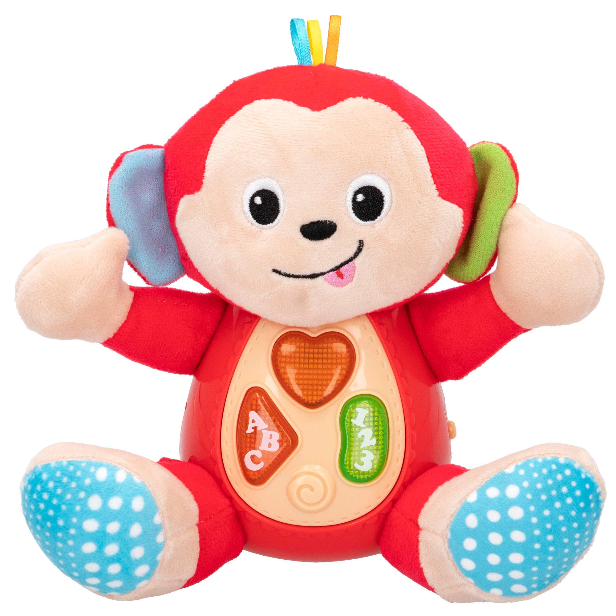 winfun 46507 – Interactive Monkey Plush with Light and Sound, Educational Plushies for Babies, Singing and Learning, Ages 3 Months, Batteries Included, Toys and Early Childhood Gifts