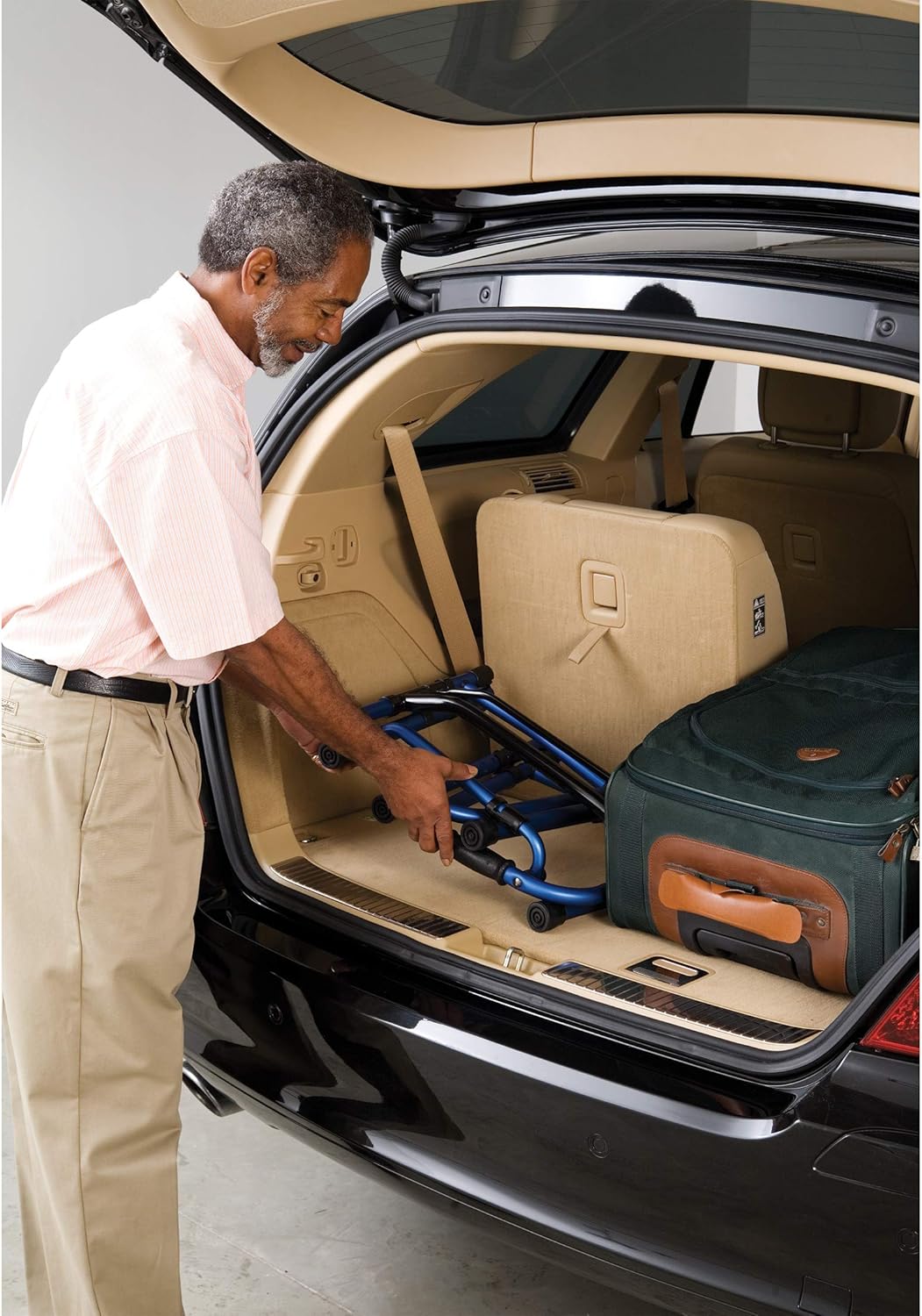 Carex Folding Explorer Walker for Seniors - Adult Walker with 5-Inch Wheels - Portable Medical Walker with Adjustable Height, 30-38 Inches: Health & Personal Care