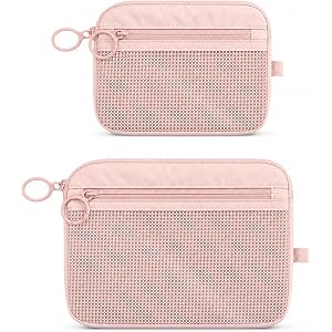GIVLEFLY 2 PCS Purse Organizer Pouch Set for Women, Lightweight Zipper Storage Pouches for Handbags, Cosmetics, Keys, Cards,