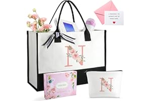 Birthday Gifts for Women Personalized Mothers Day Gifts for Mom Wife Grandma Daughter Sister Teacher Tote Bag and Makeup Bag 