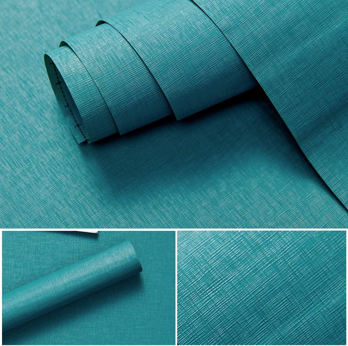 Green Peel and Stick Wallpaper Self-Adhesive PVC Decorative Wall Covering Gift Paper Liner Vinyl Film for Home Office, 15.7 x 118.1 Inches