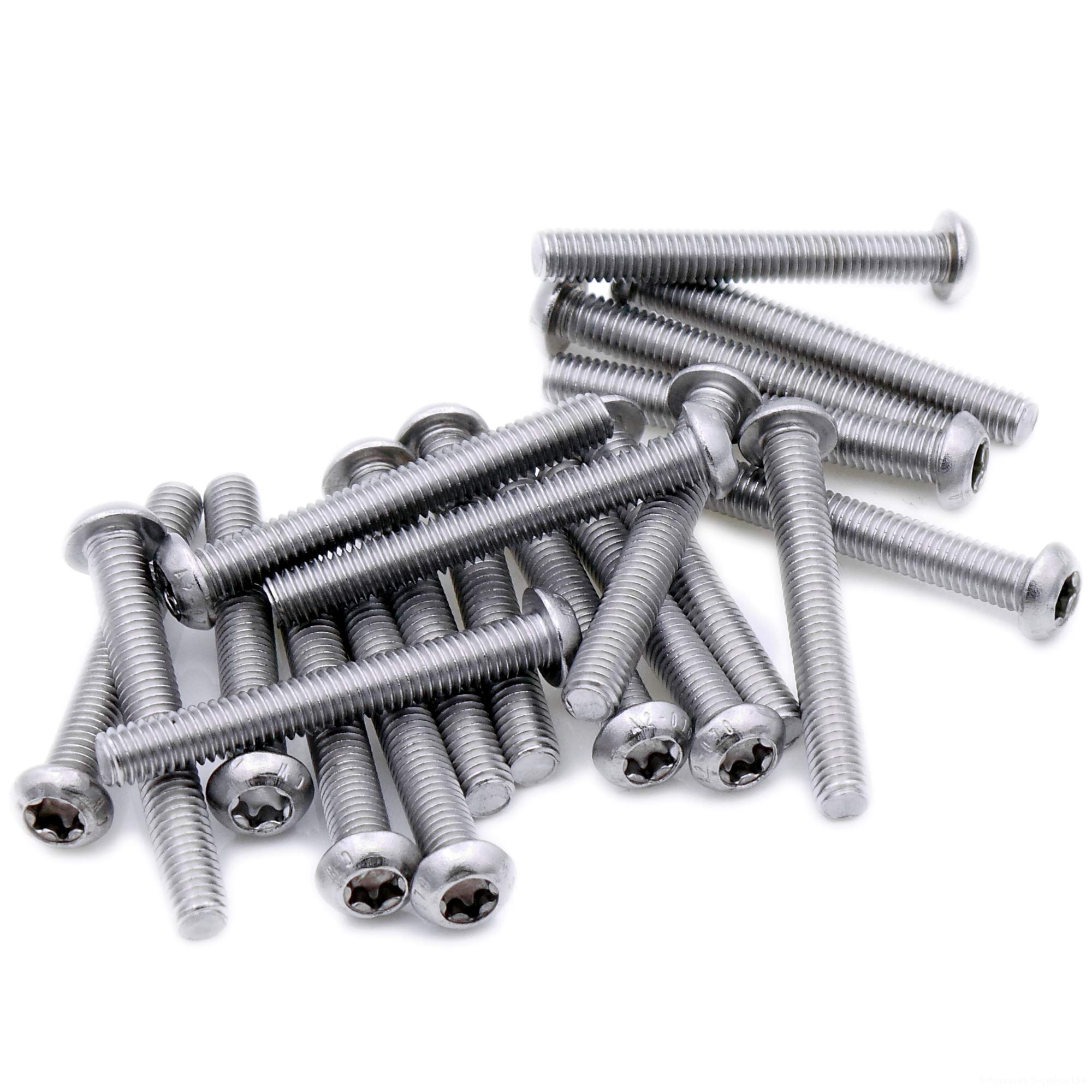 M3 (3mm x 25mm) TX Socket Button Machine Screw (Bolt) - Stainless Steel (A2) (Pack of 20)