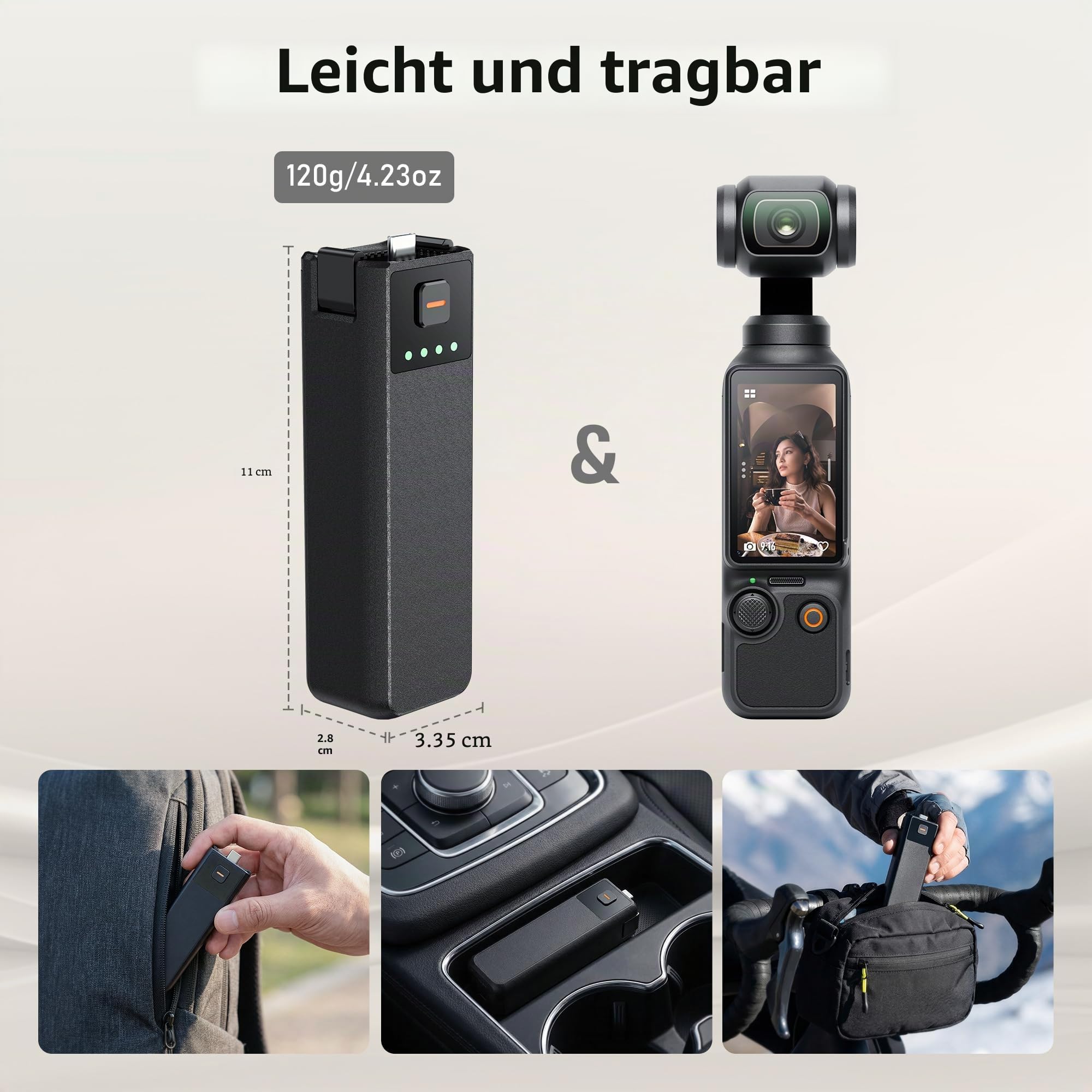 CYNOVA Osmo Pocket 4P Akkugriff für DJI Osmo Pocket 4P 8