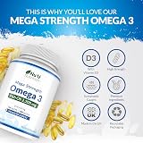 Nu U Nutrition Omega 3 2200mg & Vitamin D3 2000IU - 250 Softgels view 6