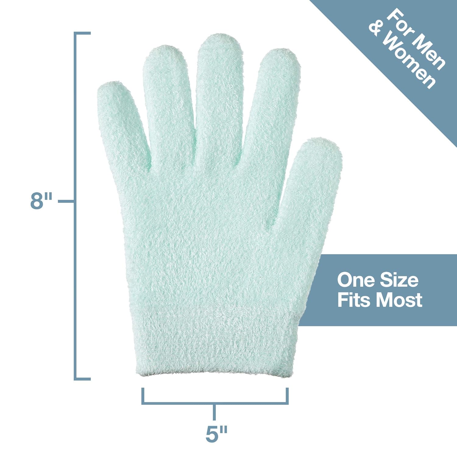 ZenToes Moisturizing Gloves with Gel Lining - Dry Hands Treatment - 1 Pair Hydrating Cracked Hand Healing Gloves - Repair Rough, Chapped Skin Overnight (Fuzzy Mint Green) : Beauty