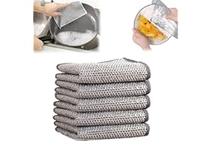 DESOLIO Cleaning Cloths, Multipurpose Wire Miracle Cleaning Cloths, Multipurpose Wire Dishwashing Rags for Wet and Dry, for Washing Dishes, Sinks, Counters, Stove Tops (5 Pcs)