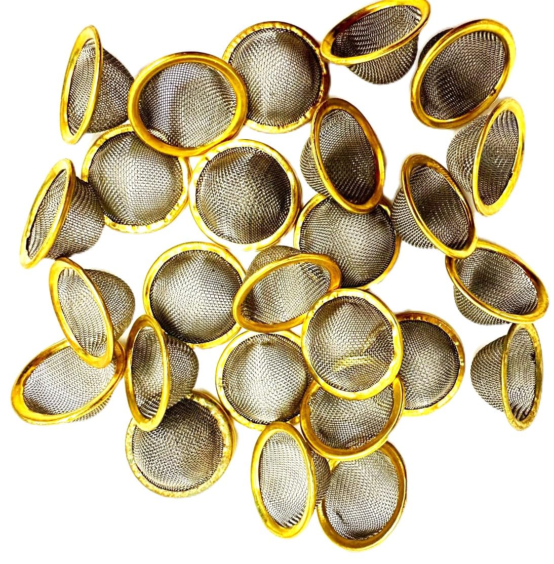 Fenny's Creations 15mm Conical Bowl Metal Pipe Filter Screens – Stainless Steel Gauze for Smoking Pipes, Bongs & Glass Pipes (Pack of 20)