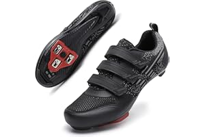 KYEDOO Unisex Road Bike Cycling Shoes Compatible with Peloton Shimano SPD Bike Riding Shoes for Men Women, 3 Straps, Pre-Installed Delta Cleats for Indoor Outdoor Cycling Biking