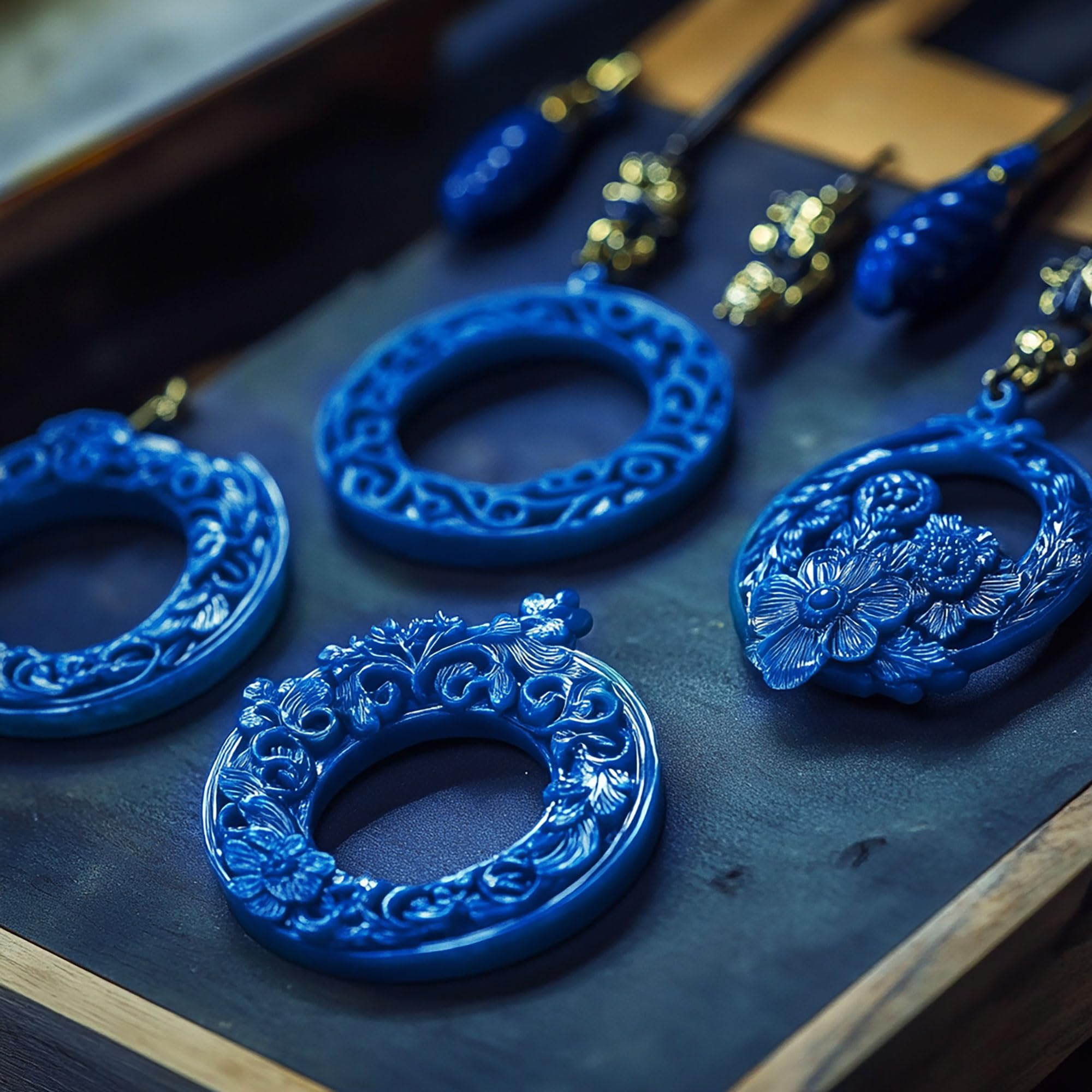 Yoption 6 Pcs Casting Wax, Carving Wax Ring Hole Tube for Making DIY Jewelry Ring Casting Mold and Craft Making, Blue