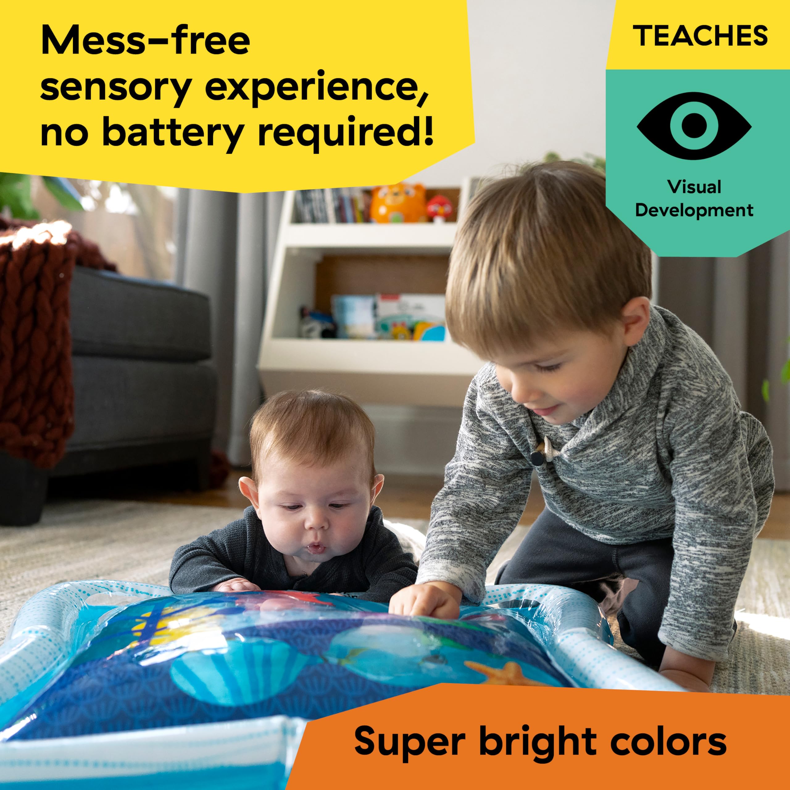 Baby Einstein Opus's Ocean of Discovery Water Play Mat, Mess-Free Activity & Sensory Toy, Opus the Octopus, Blue, Newborn +