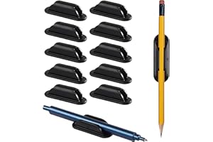10 Pack Adhesive Pen Holder, Flexible Silicone Pencil Grip for Desk Wall Clipboard, Double Texture Non-Slip Organizer for Cla
