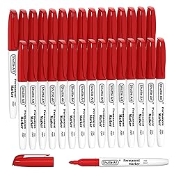 Shuttle Art Permanent Markers, 30 Pack Red