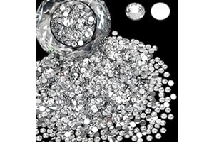 AUREHEN Wholesale Bulk Bag 3000PCS 4mm Resin Flat Back Rhinestone, Clear Crystal Round Non Hotfix Flatback Resin Rhinestones for Nails, Tumblers, DIY Bling Embellishments, Loose Glitter Crystal Diamond Stone