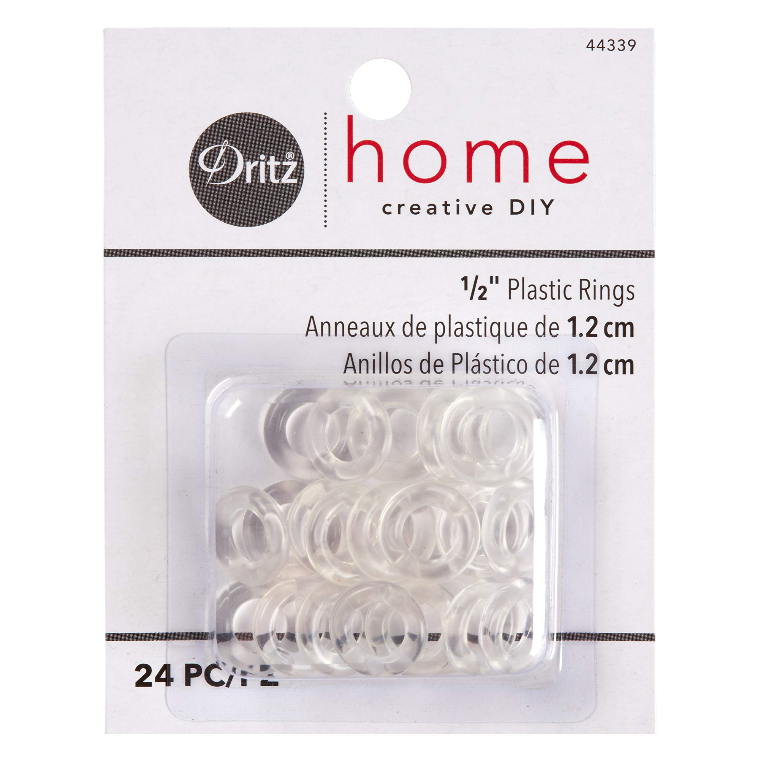 Dritz Home 1/2" Plastic Rings 24/Pkg-Clear