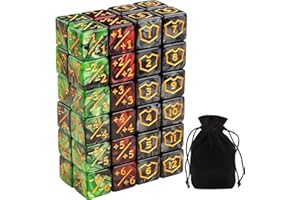 FLVDIERD 48 Pieces Magic The Gathering MTG Counter Loyalty Dice Life Counter Tokens Dice Buff Tokens Compatible with Magic Card Game Accessories CCG Creature Stats (Classic, 48)