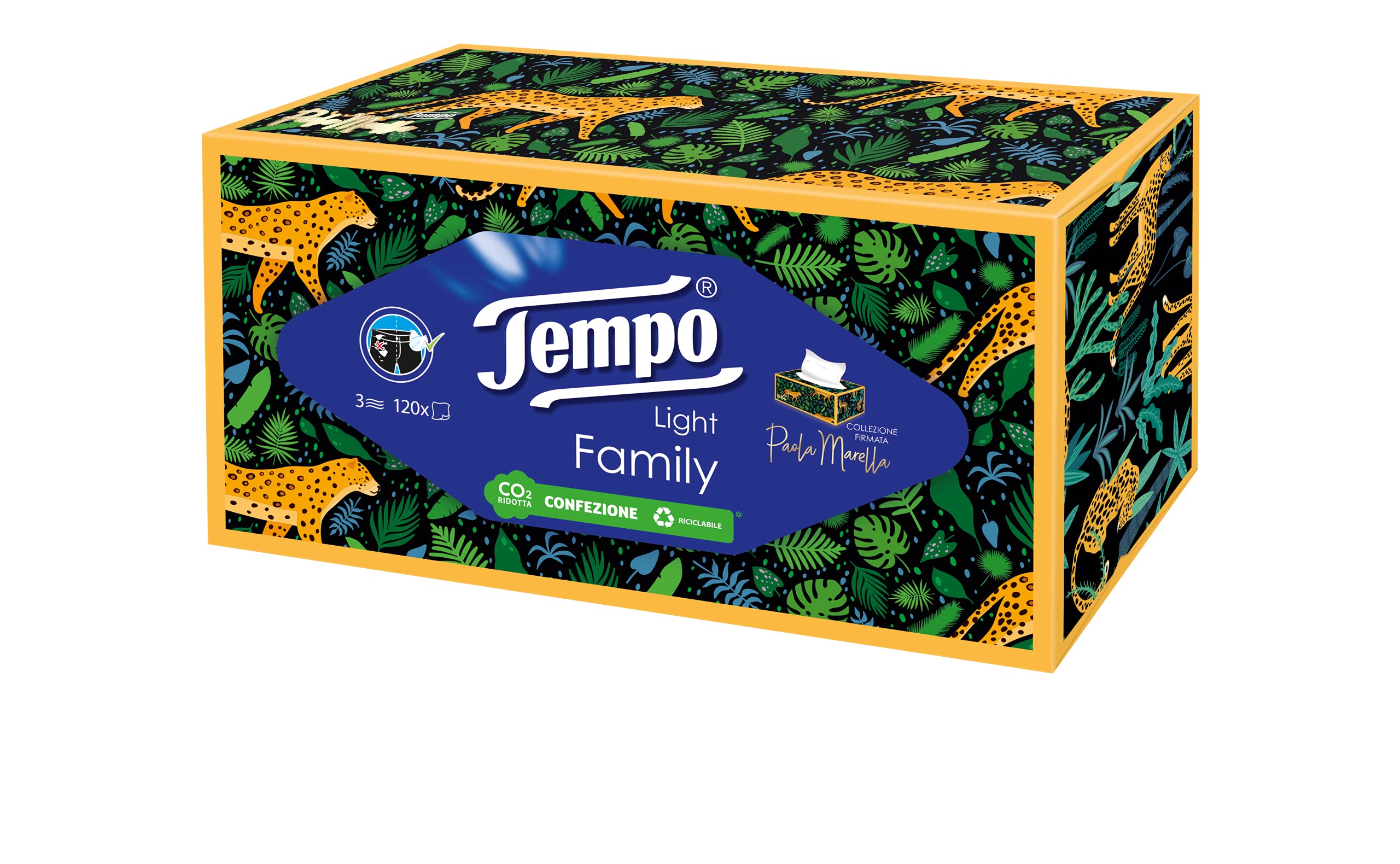 Tempo Box mit Taschentüchern, 8 Boxen x 120 Taschentücher, 3-lagig, biologisch abbaubar, Family Box Die Macht der Freundlichkeit 4