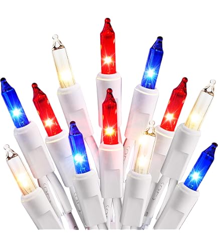 4th Of July Decorations Lighted,Red White Blue Star String Lights,Flag...