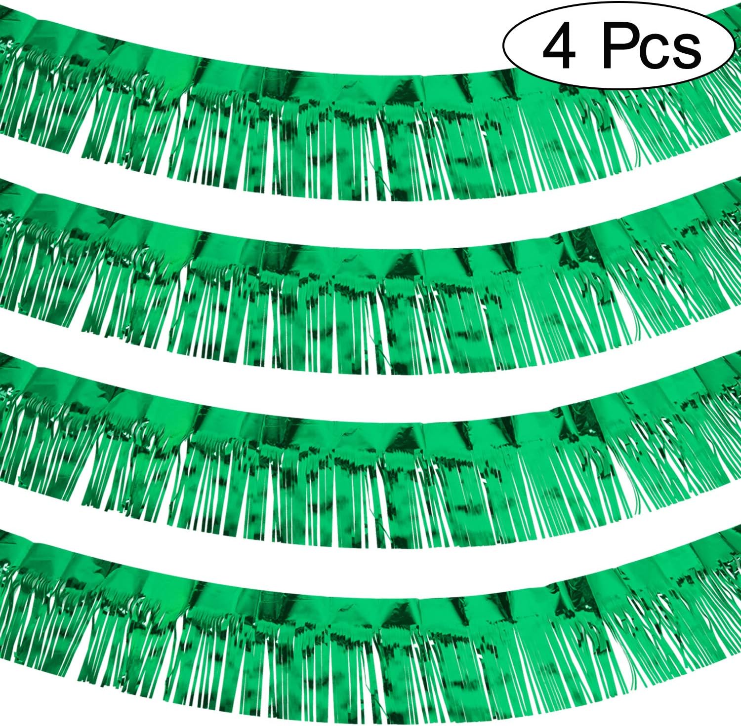 4 Packs 10 Feet Fringe Garland Foil Fringe Garland Metallic Tinsel Foil Garland Wall
