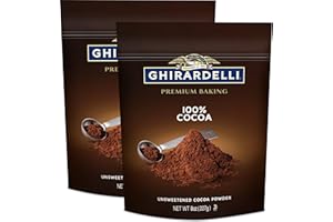 Ghirardelli Baking Cocoa - Premium - 100 Percent Unsweetened - 2 packs - 8 Oz each