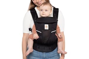 Ergobaby All Carry Positions Breathable Mesh Baby Carrier with Enhanced Lumbar Support & Airflow (7-45 Lb), Omni Breeze, Onyx Black
