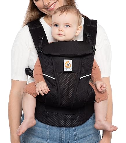 Ergobaby Omni Breeze All Carry Positions Breathable Mesh Baby Carrier Newborn to Toddler, Onyx Black & Omni 360 All-Position Baby Carrier for Newborn to Toddler (7-45 Lb), Pearl Grey : Baby