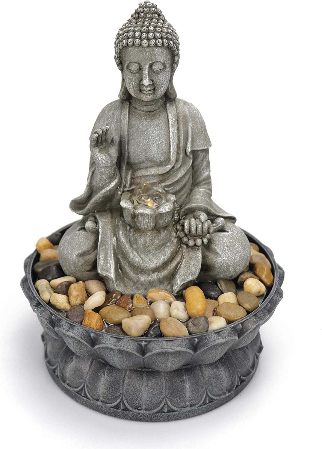 Indoor Fountains & Accessories - Warm Garden Buddha Fountain Tabletop Water Fountain-Sitting Buddha Tabletop Water Fountain Zen Fountain