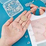 PH PandaHall 50pcs Clip-On Earring Hooks Non-Pierced Findings 13x6x7mm Silver view 3