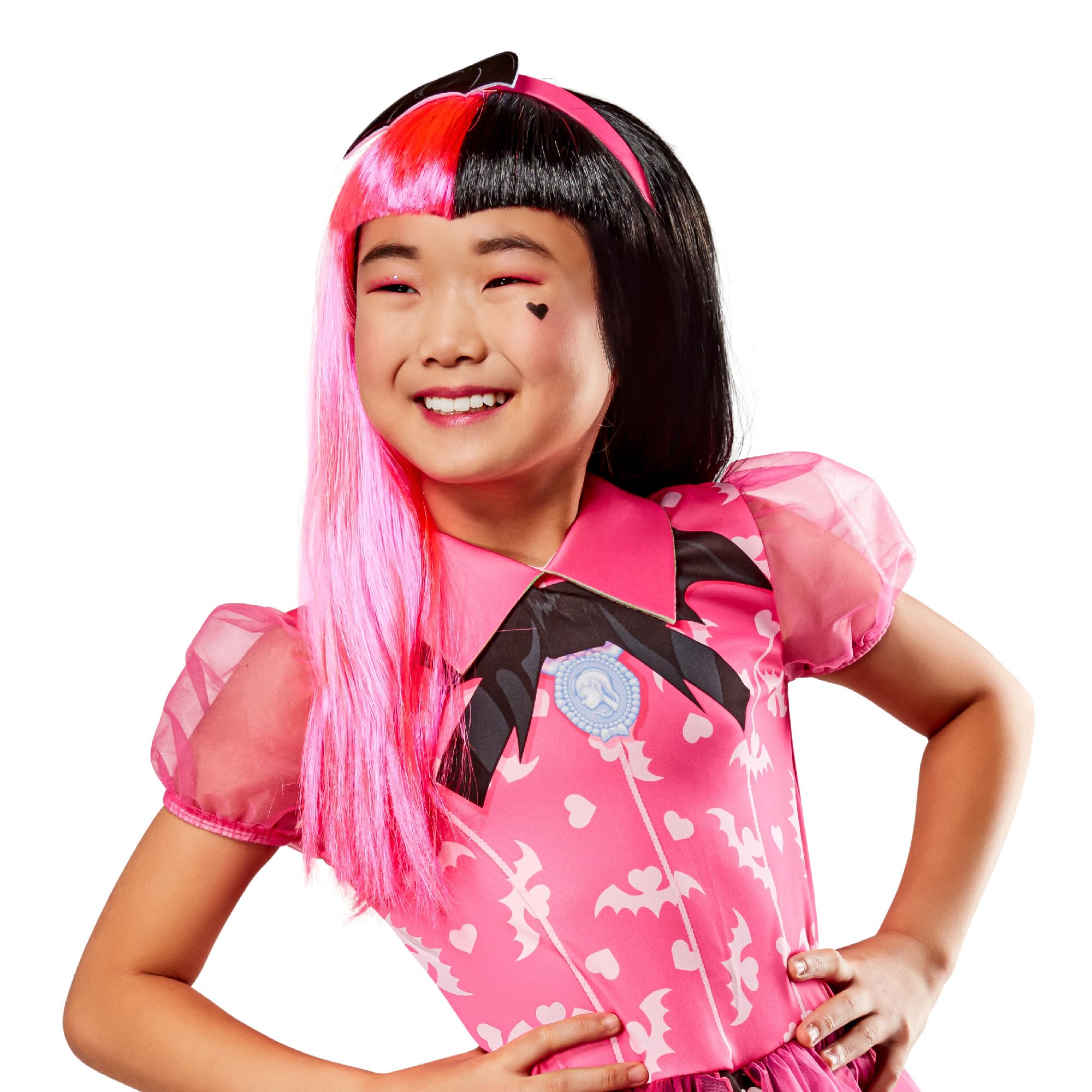 Rubies Girls Draculaura Child Wig Kids Fancy Dress Accessory, Multicolour Halloween Halloween