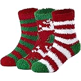 Zando Kids Toddler Fuzzy Slipper Socks for Girls Boys Baby Christmas Winter Warm Crew Cabin Cozy Soft Fluffy Socks Gifts