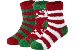 Zando Kids Toddler Fuzzy Slipper Socks for Girls Boys Baby Christmas Winter Warm Crew Cabin Cozy Soft Fluffy Socks Gifts