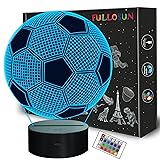 FULLOSUN Kids Night Light Soccer 3D Optical