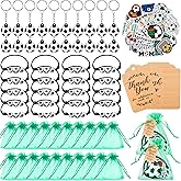 Basketball Soccer Party Favor Set Gift Bulk Charm Bracelets Keychains Sticker Organza Bags Thank You Tags for Team Party Supplies Boy Girl Classroom Reward Decoration (Soccer)