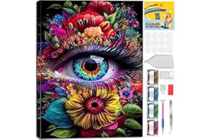 Tiwabb Eye Flower Diamond Painting Kits for Adults with Framed - with Beautiful Gift Box Diamond Art Kits for Adults DIY 5D Round Full Drill Gem Art and Crafts,for Send Gift and Home Decor 7.8x11.8in