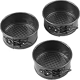 Wilton 4-Inch Mini Springform Pans for Mini Cheesecakes, Pizzas and Quiches, Durable Non-Stick Surface, Set 3-Piece
