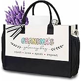 luixd Canvas Tote Bag For Grandma, Grandma's Getaway Bag, Gift Bag For Grandma, Nana Gifts, Mother's Day Gift, Grandma Gift Ideas, Travel Shopping Bag, Nana Birthday Gifts - A13
