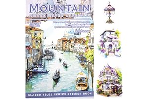 Uideyvi Water Mountain House Sticker Scrapbooking Supplies for Junk Journal, 20 Sheets PET Stickers - Vintage Journaling Stickers, Ephemera Sticker Book Pre Cut(TZ-009-004)