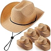 Unittype Adult Cowboy Hat Bulk Western Party Straw Hat Unisex Cowboy Cowgirl Set for Women Men