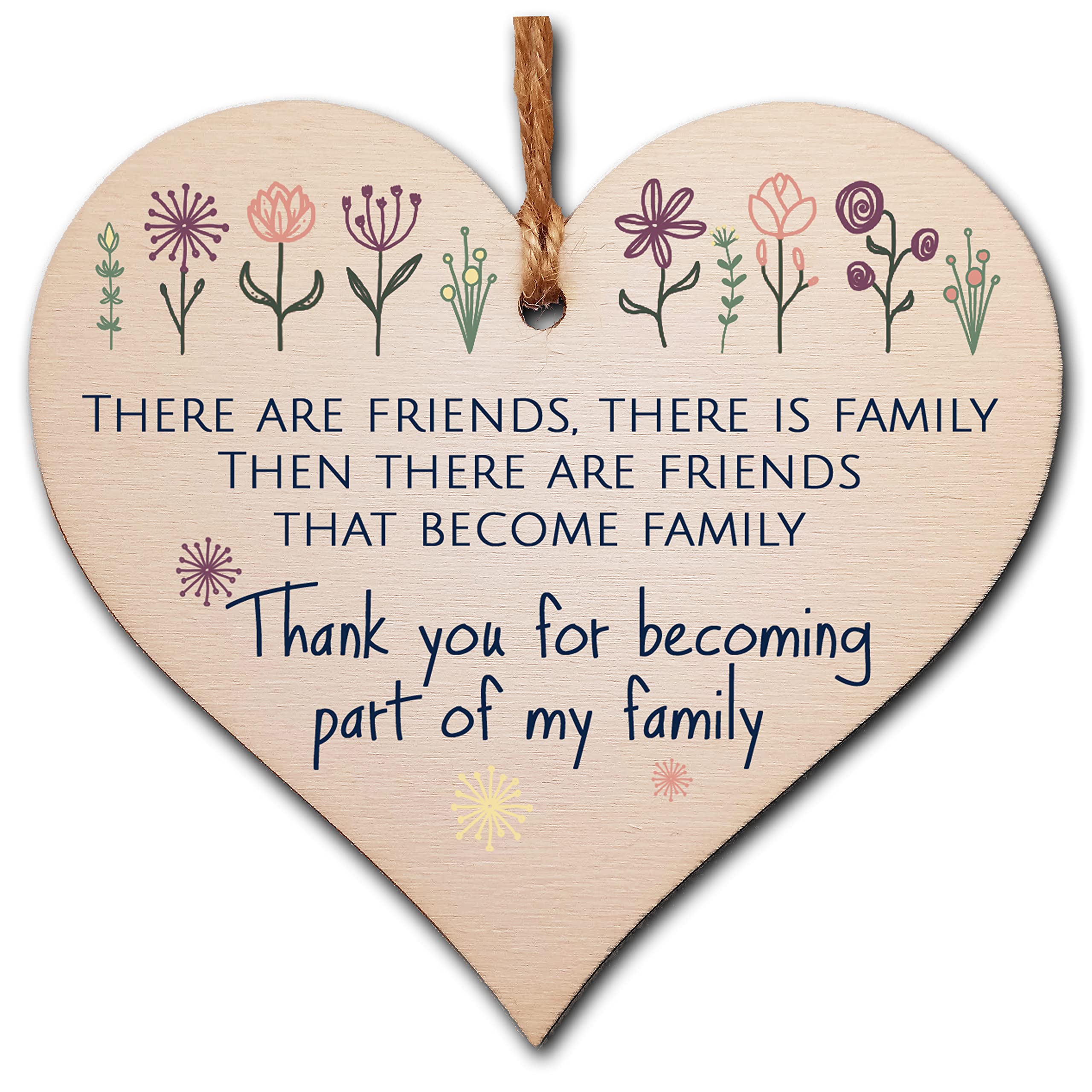 Sentimental Friendship Gift Plaque – Wooden Heart Hanging Sign with Uplifting Message – Best Friend, Colleague or BFF Present – Rustic Twine, Ready to Post – Thoughtful Keepsake, 10x10cm