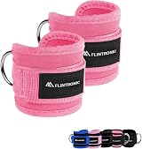 flintronic Ankle Straps for Cable Machine Pink Neoprene D Ring Gym Cuff