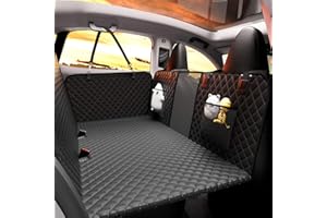 Chilino Back Seat Extender for Dogs - Large Space, Waterproof Dog Car Seat Cover for Back Seat with Hard Bottom Holds 420lbs, 600D Heavy-Duty Upgraded Material Dog Hammock for Car（Black