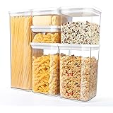 TBMax Airtight Food Storage Containers 6 Pieces - Pantry Organization and Storage Container Set with Lids for Cereal, Pasta, 