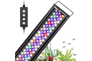 hygger 42W 24/7 Lighting Aquarium LED Light, Sunrise-Daylight-Moonlight Mode and DIY Mode, Timer Adjustable Brightness Fish Tank Light with Extendable Bracket 7 Colors for Planted Tank