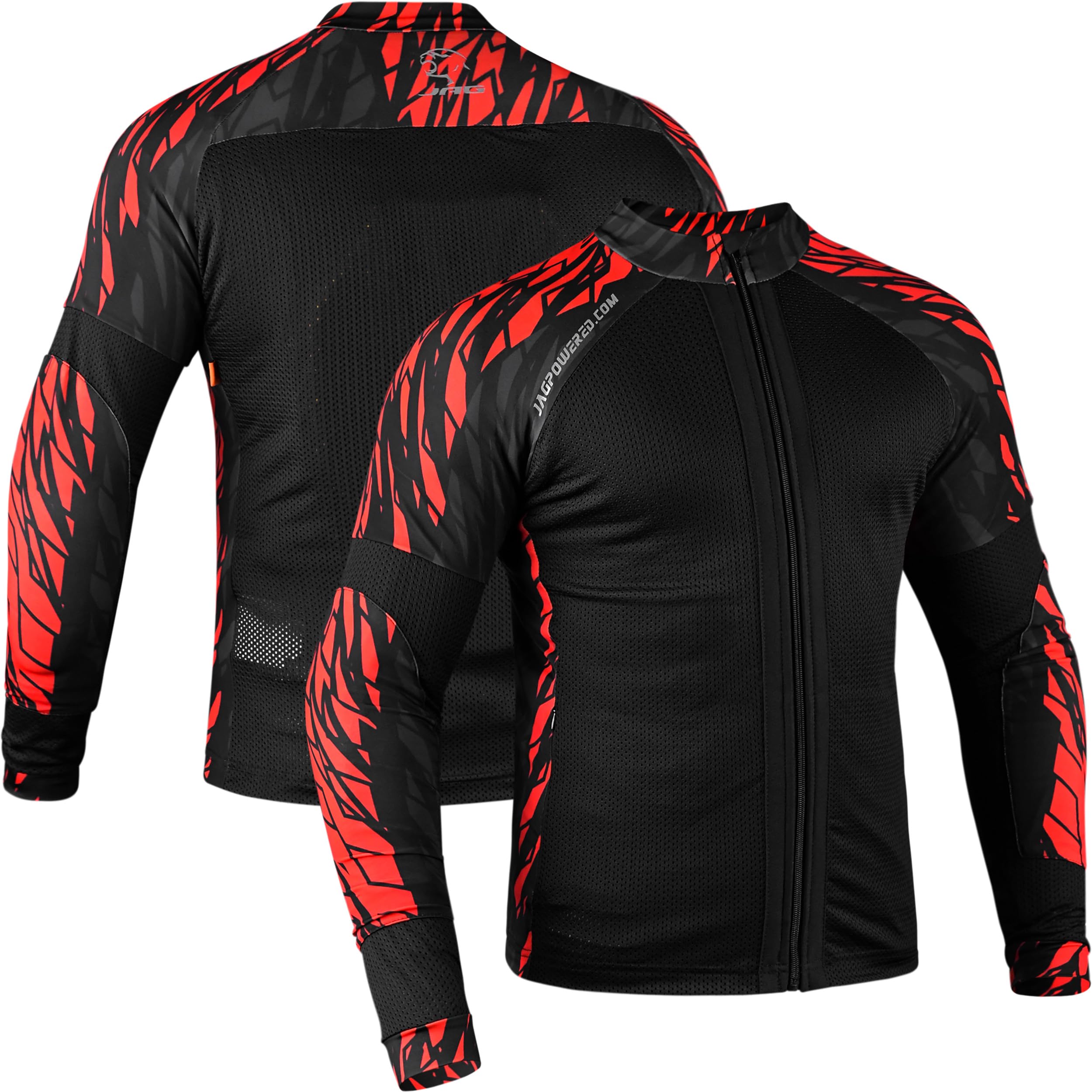 Photo 1 of J.A.G. Motorcycle Mesh Shirt for Men with CE Certified Protective Padded Armors | All Season Motorcycle Riding Shirt (US, Alpha, Large, Regular, Regular, Red)