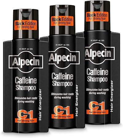 Alpecin Caffeine Shampoo C1 Black Edition 3 x 250 ml with new fragrance