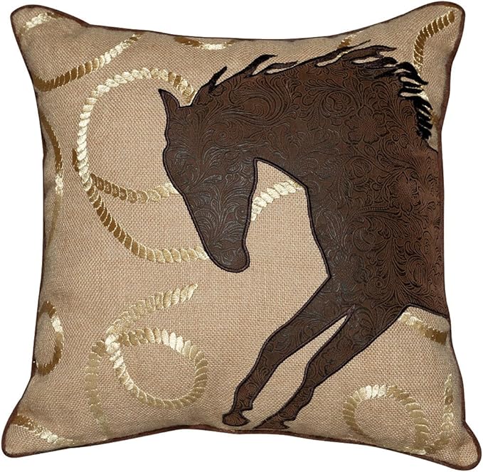 Rightside Design Wild and Free Western Style Horse Pillow