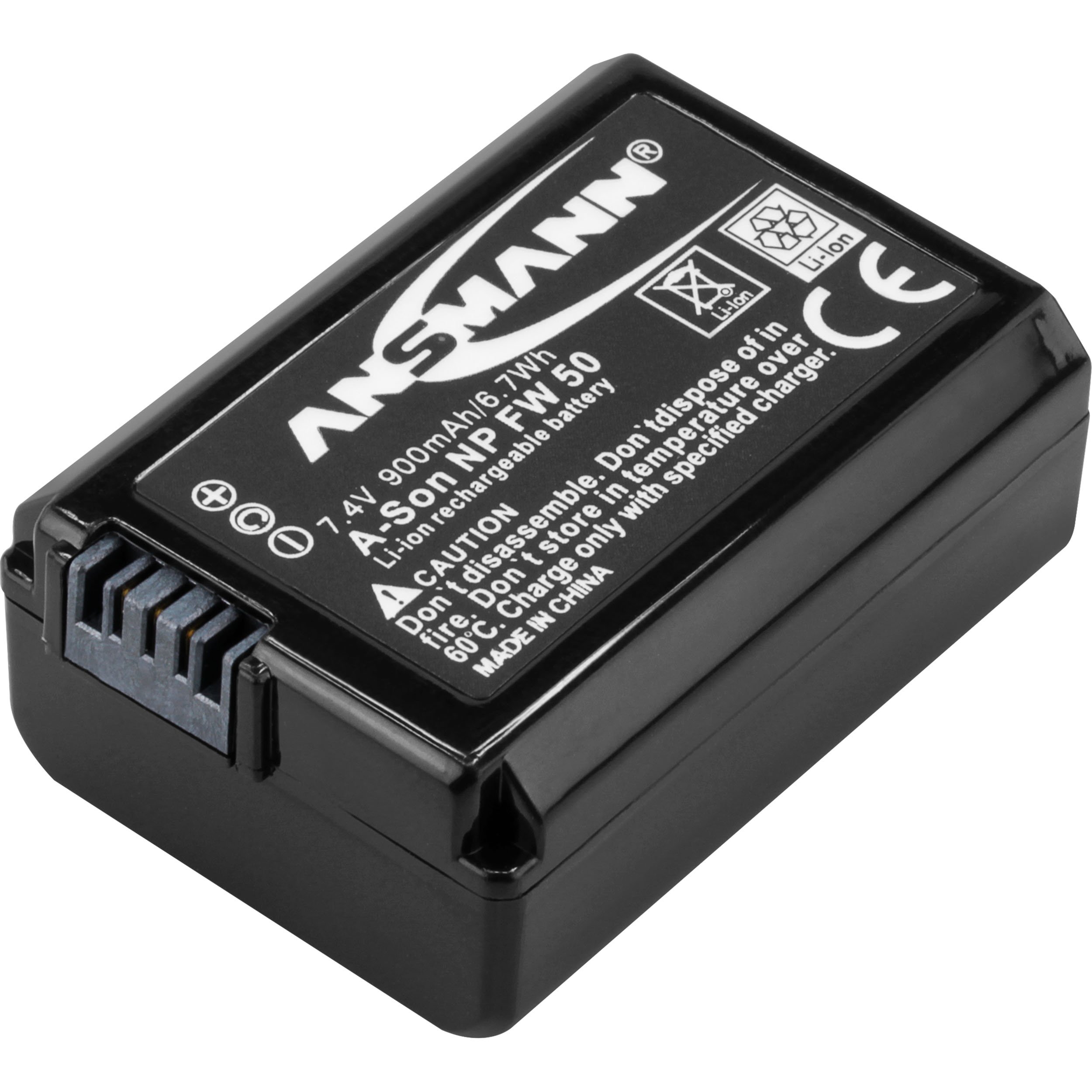 ANSMANN Li-Ion 7.4V Camera Battery Replacement For NP-FW 50 [Pack of 1] Compatible with Sony & Hasselblad Cameras Including Sony Alpha 33, NEX 3, Hasselblad Lunar & Many More - 5 Year Warranty