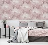 Arthouse Damselflies Glitter Sparkle Wallpaper Pink Silver Grey Botanical view 4